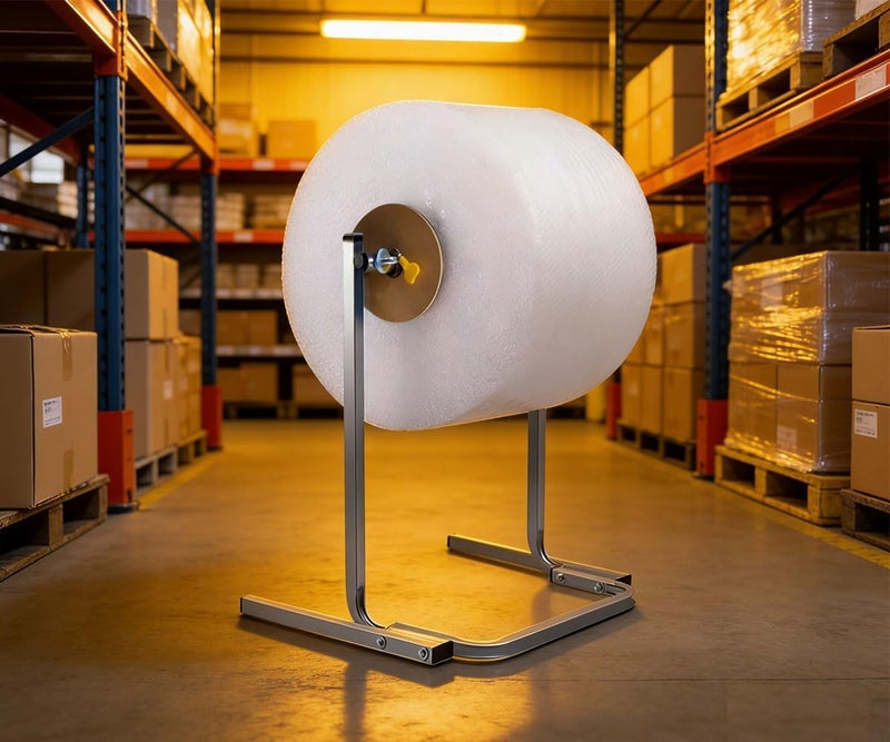 TEMIREN 15.75 inch bubble wrap dispenser, vertical bubble wrap roll holder for package movement and transportation including mounting fasteners - Image 1